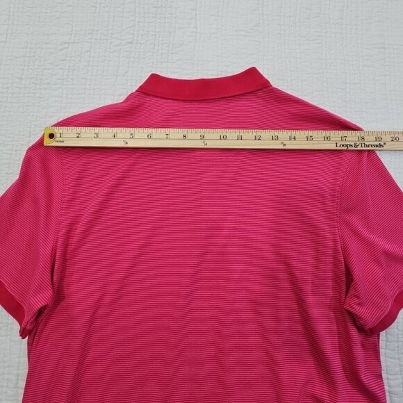 Calvin Klein The Liquid Touch Polo Men's Medium Pink Red Stripe EUC LN Tennis - Picture 13 of 16